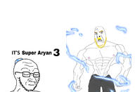 angry arm artist:sectionalism aura big_nose blond blue_eyes buff closed_eyes closed_mouth clothes electricity gigachad glasses hand hat its_over judaism kippah leg muscles mustache soyjak star_of_david stubble text toothbrush_moustache trend:aryan variant:cobson variant:soyak vein yellow_hair // 3463x2357 // 564.0KB