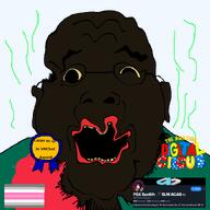 black_skin brown_skin glasses jartycuck jaundice nigger red_lips stubble the_amazing_digital_circus tranny trans variant:slitheenjak yellow_eyes yellow_teeth // 721x720 // 334.5KB