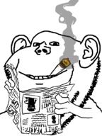 cigarette ear hand holding_object looking_at_you newspaper smile smoke smoking stubble variant:impish_soyak_ears // 598x800 // 24.4KB