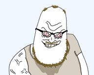 arm bloodshot_eyes brown_hair brown_stubble clothes coomer eyebags gooner masturbation moustache red_eyes series:coomers_&_gooners sweating teeth template tired variant:syndromejak vein white_skin // 557x446 // 8.9KB