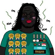 award awards badge black_skin bloodshot_eyes boylover_symbol closed_mouth clothes commie communism discord faggot fat flag:indonesia flag:minor_attracted_person flag:pan-african flag:scat_pride flag:transgender_pride_flag flies girllover_symbol glasses gynaecomastia hair hammer hammer_and_sickle hello_my_name_is_(sticker) jartynigger jassy jassycuck lapel long_hair meta:tag_overdose name_tag nigger nigger_lips pedo_award pedophile red_lips redraw sea_green_shirt seamonkey shitskin skajyos soyjak star stink_lines stinky stubble sweating text tranny transgender_flag trend:jartycuck trend:slopjak variant:skajyosjak white_background // 800x800 // 64.6KB