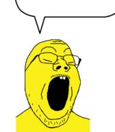 asian buck_teeth mustache open_mouth small_eyes soyjak speech_bubble speech_bubble_empty stubble variant:gapejak yellow_teeth // 493x564 // 53.6KB