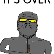 animated arm blood closed_eyes closed_mouth firearm glasses grey_skin gun hand holding_gun holding_object holding_shotgun its_over mustache soot soyjak soyjak_party stubble suicide text variant:a24_slowburn_soyjak weapon // 508x640 // 255.2KB