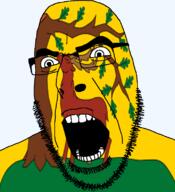angry animal berkshire british deer england flag flag:berkshire glasses hair leaf looking_to_the_left open_mouth plant soyjak stubble teeth thick_eyebrows tree united_kingdom variant:cobson // 721x789 // 190.0KB