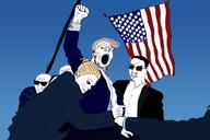 american_flag assassination blond blood button buttoned_shirt chud clothes donald_trump female femjak fist gape glasses hair hand pole suit sunglasses trend:glowie variant:chudjak variant:gapejak variant:tradwife variant:wojak // 1280x853 // 101.1KB