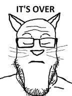 cat_ear closed_eyes closed_mouth furry glasses its_over soyjak stubble text variant:markiplier_soyjak whisker // 600x800 // 28.9KB