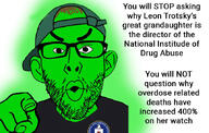 angry arm baseball_cap brown_hair central_intelligence_agency clothes ear glasses glowing green_skin hair hand hat looking_at_you open_mouth pointing pointing_at_viewer soyjak stubble text trend:glowie variant:nojak // 859x548 // 174.8KB