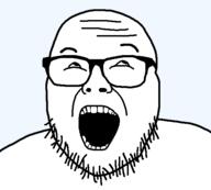 glasses happy open_mouth soyboy stubble template transparent_background variant:joejak wrinkles // 553x497 // 9.1KB