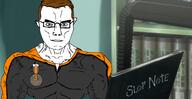 dan death_note soybooru subvariant:muscular_chud variant:chudjak // 1550x800 // 653.4KB