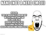 ackchyually angry beard broken_teeth emoticon finger glasses hand imgflip.com looking_at_you meme meta nane nerd open_mouth soyjak stubble subvariant:cobson_front2 teeth thick_eyebrows variant:cobson white_eyes // 600x450 // 62.6KB