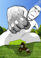 baby babyjak bald biting_lip black_skin caca dnb glasses grass imminent_death pacifier park punch shading sky small_eyes stubble subvariant:hornyson variant:cobson variant:gapejak white_skin // 2480x3508 // 5.8MB