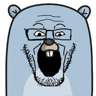 animal ear glasses golang open_mouth programming soyjak stubble variant:markiplier_soyjak // 693x693 // 136.7KB