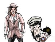 artist:romanian_schizo brown_skin clothes demon female hat inspector_gadget islam kamala_harris male mutt necktie pig poop sad sandnigger smile suit variant:gapejak // 564x432 // 177.4KB