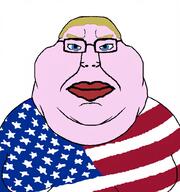 americuck aryan blond blue_eyes chud fat flag:united_states subvariant:chudmutt usa_flag variant:chudjak variant:meximutt // 959x1024 // 295.8KB