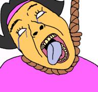 clothes crying hair hanging nene open_mouth picos_school rope soyjak suicide tongue variant:bernd white_skin yellow_teeth // 768x719 // 13.9KB