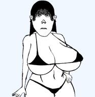 big_breasts bikini breasts ear female hair hand_on_hip lipstick meta:leaky meta:op_here_i_love_poop_and_epi neutral subvariant:vlodette swimsuit toned variant:vlodson // 2048x2098 // 467.2KB