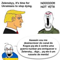 antenna brazil chad donald_trump flag:ukraine glasses paulo_kogos portuguese_text reddit russia snoo ukraine united_states variant:el_perro_rabioso variant:reaction_soyjak volodymyr_zelenskyy // 1200x1200 // 746.4KB
