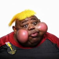 award black_skin character:hunky fat happy hunky lips meta:ai_generated mouth_open mutt mutt_lips obese smile smiling_face subvariant:hunky_twink_sex_machine variant:alicia // 560x560, 6s // 1.6MB