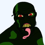 daidarabotchi giant long_tongue red_eyes tongue_out variant:feraljak yellow_sclera yokai // 1025x1025 // 31.5KB