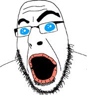 beard blue_eyes glasses mouth_open oh_my_god_she_is_so_attractive red_lips stubble subvariant:modern_cobson thick_eyebrows variant:cobson // 721x789 // 48.5KB