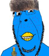acne badge beak biting_lip blue_skin creepy glasses hair ominous series:x_inmigrants soyjak stubble subvariant:hornyson twitter ugly variant:cobson zoomer // 527x611 // 173.0KB