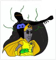 Warrior-Z(user) balaclava batman batman_(series) black_clothing brown_skin discord islam lemon lemon_(user) mask mudslime muslims queen_of_spades robin shitskin skinny spade stink_lines stinky subvariant:perceptive_chud variant:chudjak // 595x630 // 155.2KB