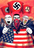 afrikaner_weerstandsbeweging ak-47 angry anti_americanism beard blood bloodshot_eyes clenched_teeth cracked_teeth flag:nazi_germany flag:united_states glasses grenade hair holding_object looking_at_you masked nazism red_eyes sonnenrad star_of_david subvariant:feralrage swastika tearing_off teeth united_states variant:chudjak variant:cobson variant:feraljak weapon // 1125x1579 // 4.3MB
