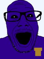 badge black_eyes creepy distorted evil five_nights_at_freddy's glasses mustache ominous open_mouth purple_guy purple_skin soyjak stubble transparent variant:punkjak white_pupils william_afton // 506x685 // 26.4KB