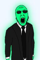 black_jacket central_intelligence_agency clothes federal_bureau_of_investigation glasses glowie glowing green_skin suit suit_and_tie sunglasses variant:tewi white_shirt // 400x600 // 35.4KB