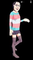 3d 3d_model ai_generated artist:Gemmy_Nutz blood bloodshot_eyes choker clothes crying flag flag:transgender_pride_flag full_body glasses hair hand hanging leg music mustache neovagina open_mouth pixverse_ai purple_hair rope skirt smile soyjak stubble suicide template tongue tranny transparent_background variant:bernd video yellow_teeth // 360x640, 5.3s // 491.3KB