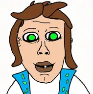 brown_hair creepy danno_cal_drawings green_skin one_tooth riggy_the_runkey subvariant:vlodcreep variant:vlodson vest // 714x720 // 96.9KB