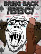 bbc aheago bbc bvll cum glasses meta:pornographic_content penis queen_of_spades soyjak soyjak_party stubble transgender_flag variant:dubbbzjak // 600x800 // 367.9KB