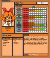 Hero_sheet Score_sheet character co_(4chan) glasses ias mymy ongezellig open_mouth orange orange_skin soyjak stat_sheet stats stubble text variant:feraljak // 999x1150 // 189.9KB