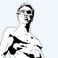 angry arno_breker art black_and_white buff chud ear edit eyebrows glasses muscles naked shadow soyjak statue // 400x400 // 7.2KB