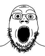 bald crazed front_facing glasses soyjak stubble subvariant:gapejak_front template variant:gapejak white_background // 500x622 // 6.7KB