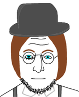a10_eyes a_clockwork_orange brown_hair clothes eyebrows eyelash glasses hat john_lennon nose overalls stubble variant:lennonjak white_background // 465x565 // 64.1KB