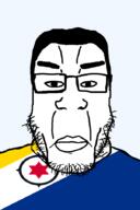 bonaire closed_mouth flag flag:bonaire glasses hair lips merge netherlands neutral soyjak star_(symbol) stubble subvariant:chudplier transparent transparent_background variant:chudjak variant:markiplier_soyjak // 600x900 // 28.4KB