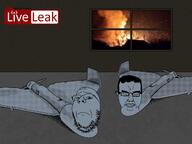 2soyjaks closed_eyes closed_mouth crying drone ear explosion fire forehead_lines glasses liveleak liveleak_logo no_body nose room russo_ukrainian_war stubble tear variant:chudjak variant:gapejak window // 1280x960 // 179.7KB