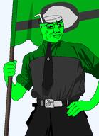 belt green_skin holding_flag holding_object lime limeade_(user) limeist meta:namefags nationalist straw variant:chudjak // 1947x2687 // 76.2KB