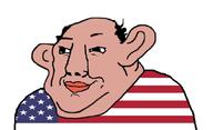 amerimutt antialiased balding brown_skin closed_mouth country double_chin ear fat flag nas:amerimutt series:muttverse smile soyjak subvariant:chudjak_amerimutt united_states variant:chudjak // 1127x685 // 63.2KB