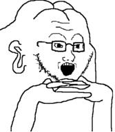 animal arm ear frog glasses groyper hand open_mouth soyjak stubble variant:soyak // 387x445 // 17.8KB