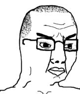 angry closed_mouth glasses hair shaved soyjak variant:chudjak // 642x763 // 134.2KB