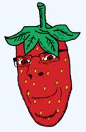closed_mouth food foodjak fruit glasses series:fruiterz! smile soyjak strawberry stubble subvariant:nucob variant:cobson // 457x694 // 31.0KB
