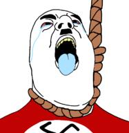 adolf_hitler bald chud hanging nazism open_mouth rope suicide tongue variant:hydejak yellow_teeth // 778x800 // 83.9KB