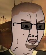 angry clothes dimitri_rascalov glasses goatee grand_theft_auto grand_theft_auto_iv hair soyjak tinted_glasses variant:chudjak video_game yellow_hair // 640x764 // 227.2KB