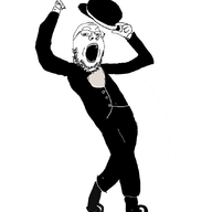 animated arm bowler cane charlie_chaplin clothes full_body glasses hand hat leg open_mouth shoe soyjak stubble suit variant:gapejak // 631x684 // 30.9KB