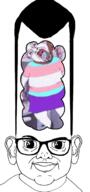 2soyjaks ack animated anime arm big_brain bloodshot_eyes closed_mouth computer crying ear flag forehead full_body glasses hair hand hanging large_forehead leg mustache oe_cake open_mouth purple_hair rope soyjak stubble suicide thought_bubble tongue tranny variant:bernd variant:brandon // 599x1280 // 1.2MB