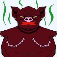 angry belly belly_button glasses man_tits nipple obese pig snout stubble top_surgery variant:pigtroon variant:unknown // 4000x4000 // 2.3MB