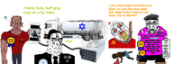 a10_eyes ack amerimutt artificial_intelligence award beret black_skin brown_skin chatgpt clothes communism crying deviantart dnb firealpaca flag:palestine flag:soviet_union gemini gigachad gigafly glasses greentext grok hammer_and_sickle holding_paper holding_phone israel jewish_nose judaism mcdonalds mossad nas:gigachad orangetext phone reddit rope server showing_phone star_of_david stubble subvariant:full_body_rupturejak subvariant:muscular_chud subvariant:perceptive_chud suit text truck tumblr variant:bernd variant:chudjak variant:rupturejak water white_background // 3419x1257 // 1.9MB
