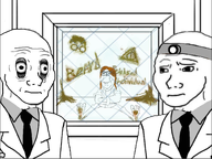 asylum brown_hair closed_mouth clothes glasses hair harry_potter nas:wojak necktie poop smile soyjak subvariant:wholesome_soyjak text variant:gapejak // 1199x899 // 706.3KB